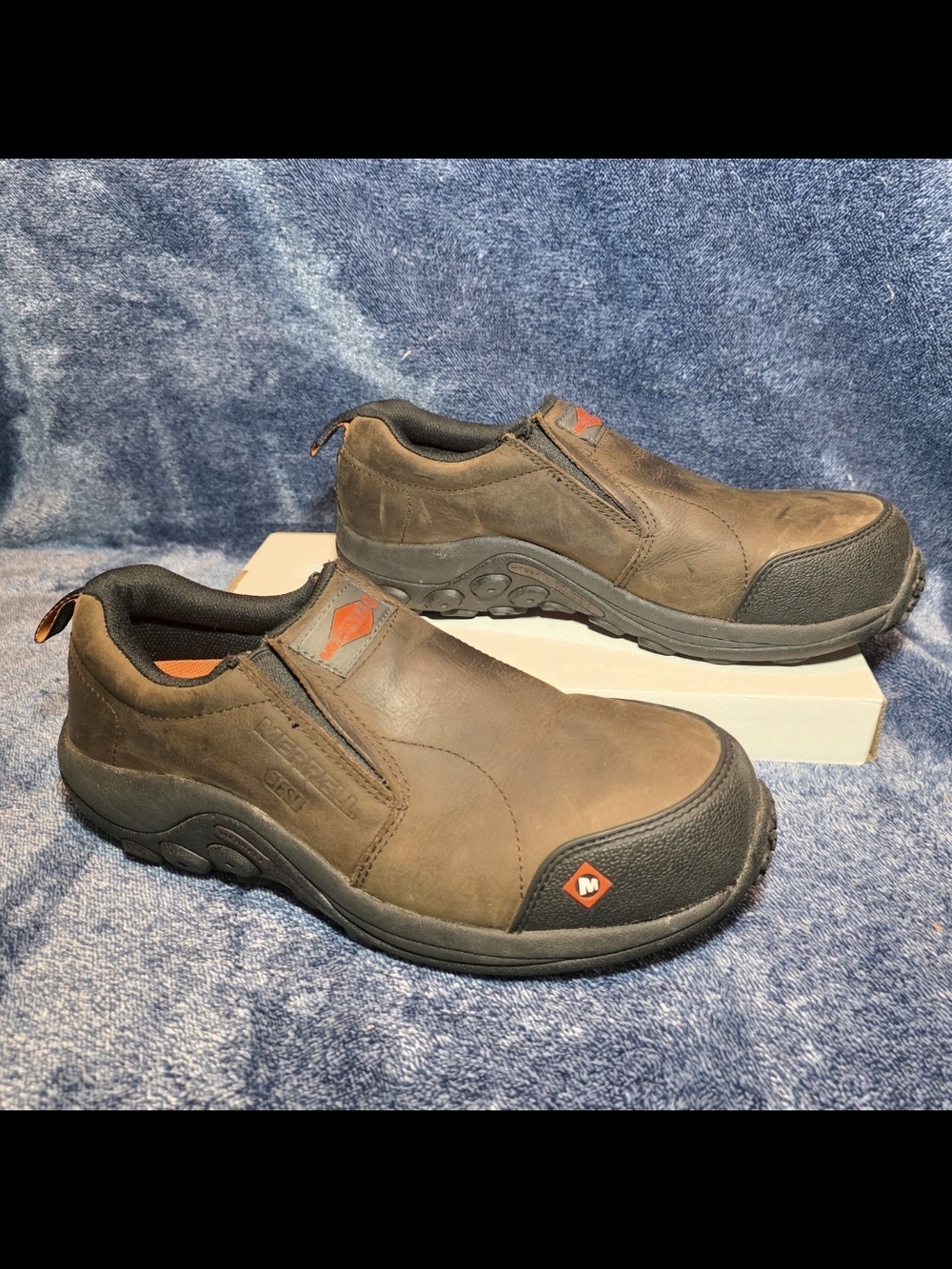 Merrell Men's Jungle Moc Leather Composite Toe CSA Work Shoes - Picture 2 of 7